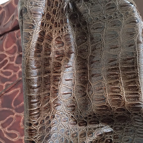 MICHE Women’s Bag Outer Shell Large Shiny Glossy Red Caramel Brown - Picture 7 of 13